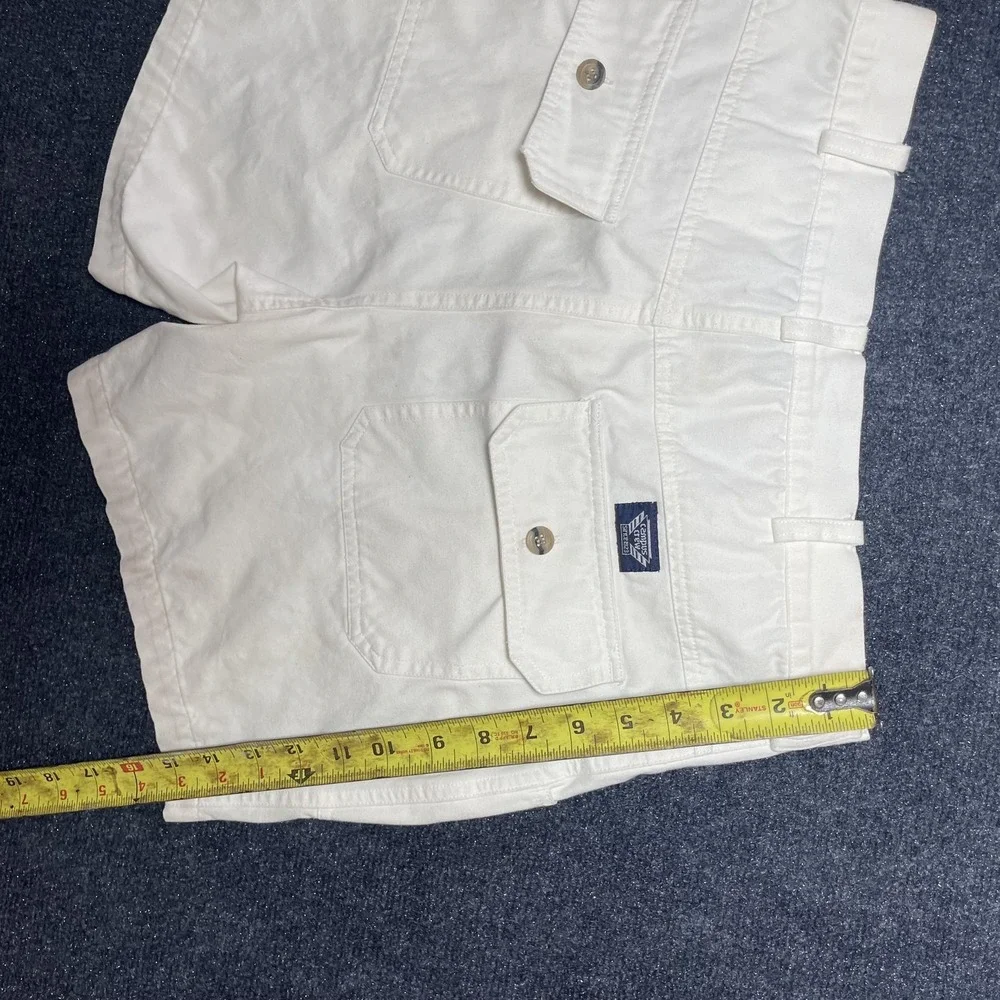Vintage Campus Crew Cargo Shorts Mens 30 White Cotton Utility Pockets Summer